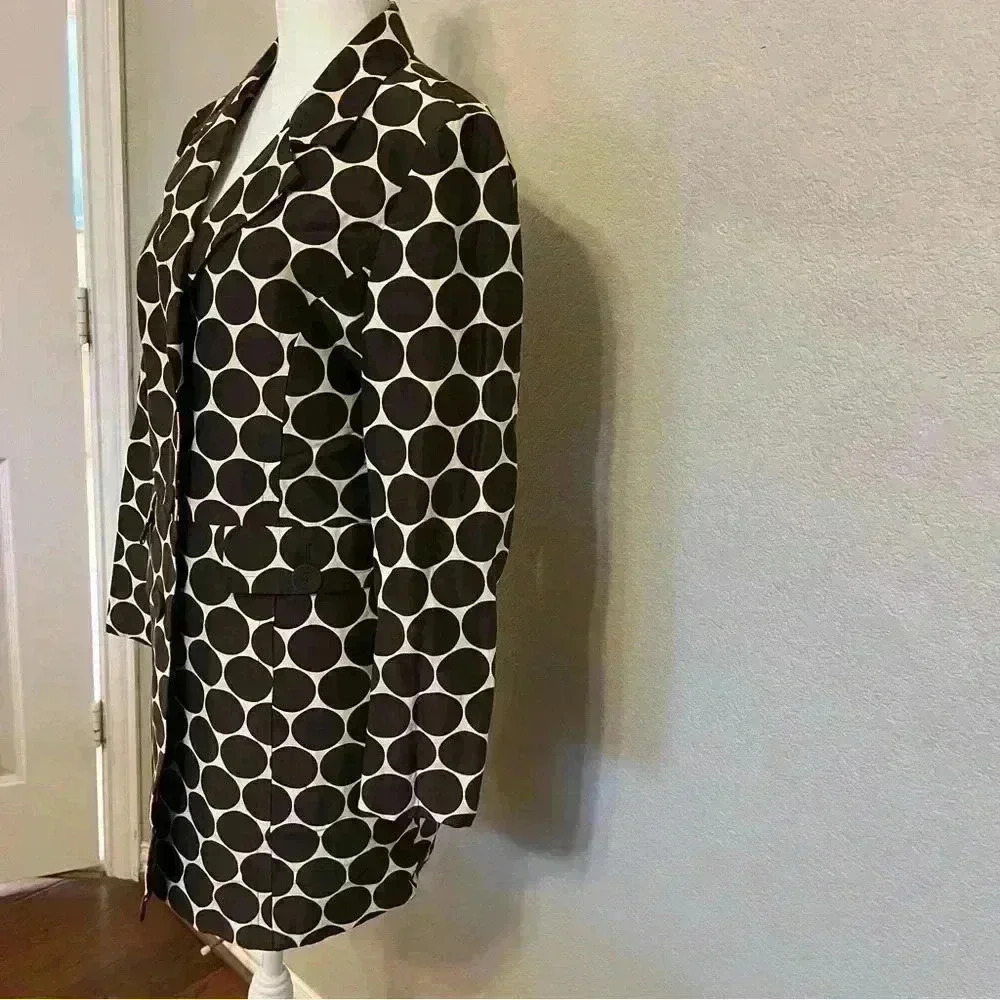 Harold's women's brown and beige polka dot jacket with three buttons size medium - Picture 4 of 12